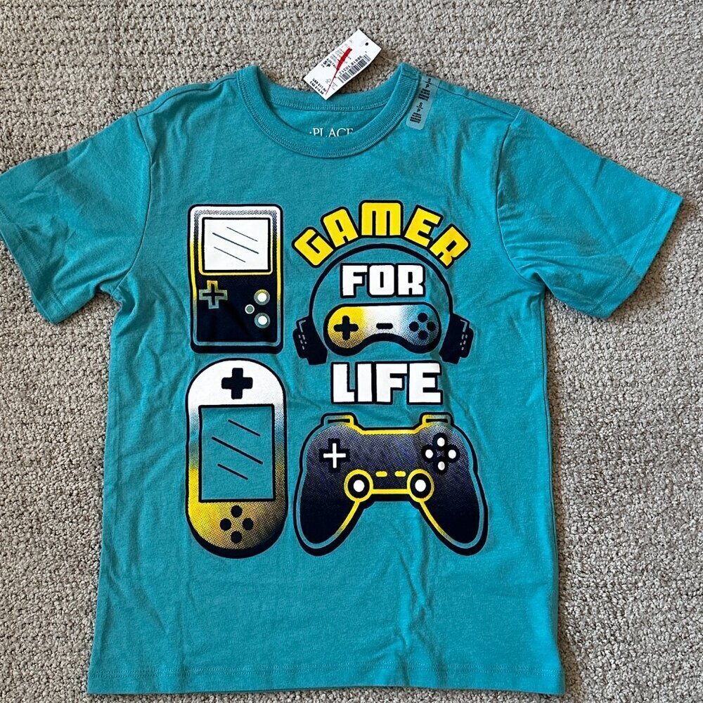 THE CHILDREN'S PLACE BOYS TYPOGRAPHY PRINTED T-SHIRT SHORT SLEEVE,SIZE S/P - 5/6 - Picture 1 of 8